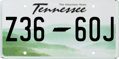TN license plate Z3660J