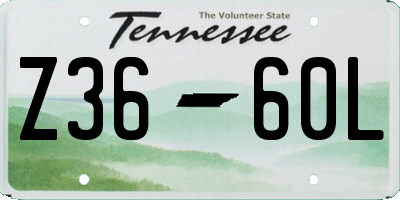 TN license plate Z3660L