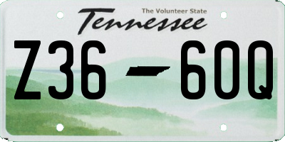 TN license plate Z3660Q