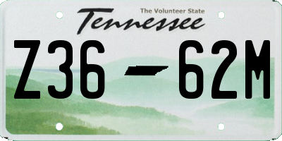 TN license plate Z3662M