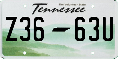 TN license plate Z3663U