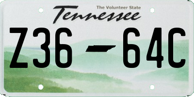TN license plate Z3664C