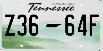TN license plate Z3664F