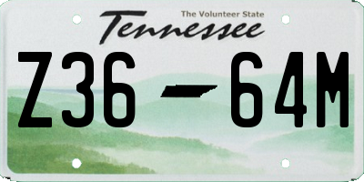 TN license plate Z3664M