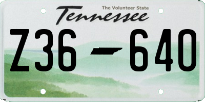 TN license plate Z3664O
