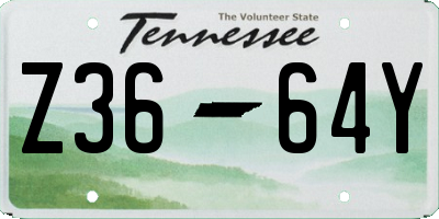 TN license plate Z3664Y
