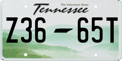 TN license plate Z3665T