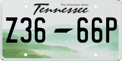 TN license plate Z3666P