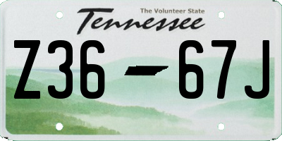 TN license plate Z3667J