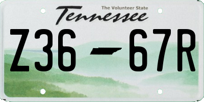 TN license plate Z3667R