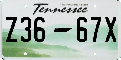 TN license plate Z3667X