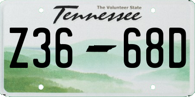 TN license plate Z3668D