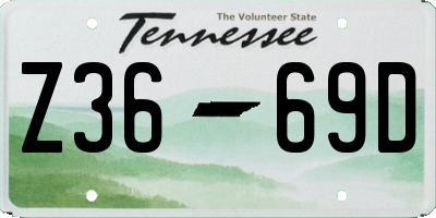 TN license plate Z3669D