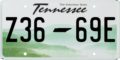 TN license plate Z3669E