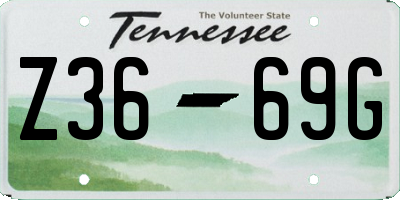 TN license plate Z3669G