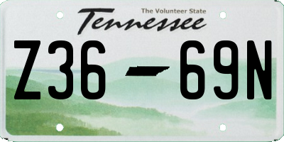 TN license plate Z3669N