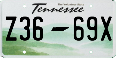 TN license plate Z3669X