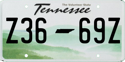 TN license plate Z3669Z