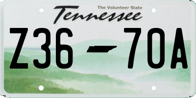 TN license plate Z3670A