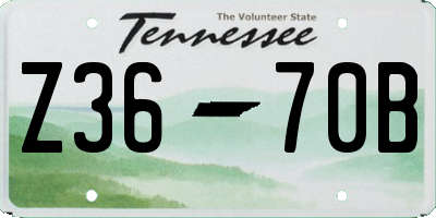 TN license plate Z3670B