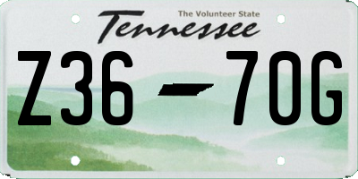 TN license plate Z3670G