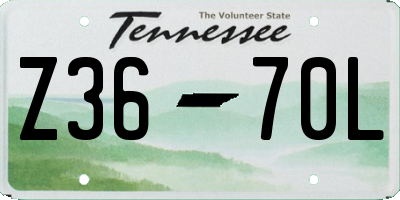 TN license plate Z3670L
