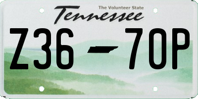 TN license plate Z3670P