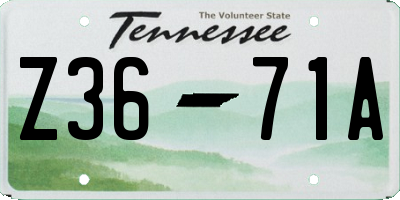TN license plate Z3671A