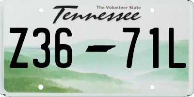 TN license plate Z3671L