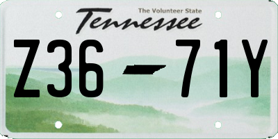 TN license plate Z3671Y