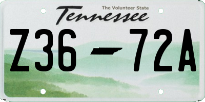 TN license plate Z3672A