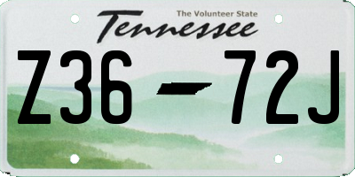 TN license plate Z3672J