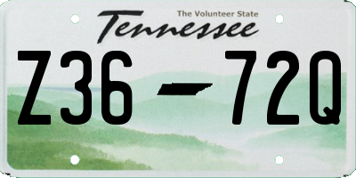 TN license plate Z3672Q