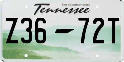TN license plate Z3672T