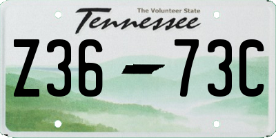 TN license plate Z3673C