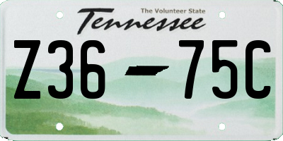 TN license plate Z3675C