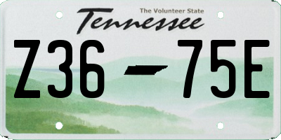 TN license plate Z3675E