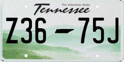 TN license plate Z3675J