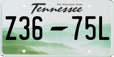 TN license plate Z3675L
