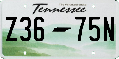 TN license plate Z3675N