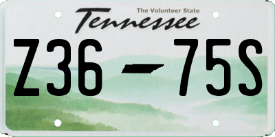 TN license plate Z3675S