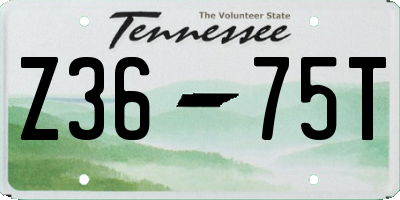 TN license plate Z3675T