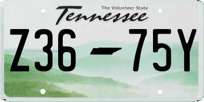 TN license plate Z3675Y