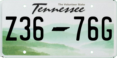 TN license plate Z3676G
