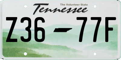 TN license plate Z3677F