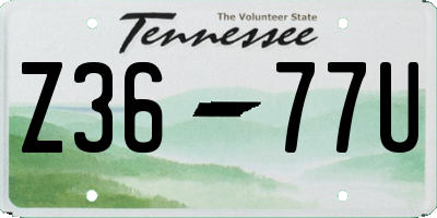 TN license plate Z3677U