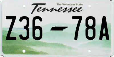 TN license plate Z3678A