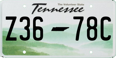 TN license plate Z3678C