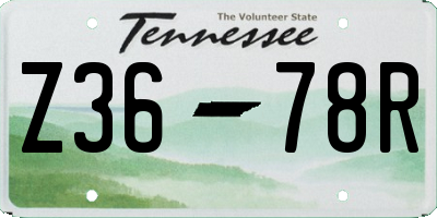 TN license plate Z3678R
