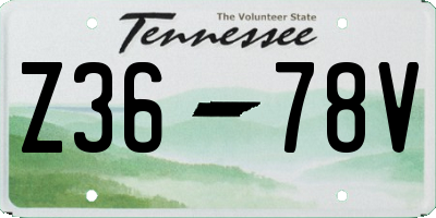 TN license plate Z3678V